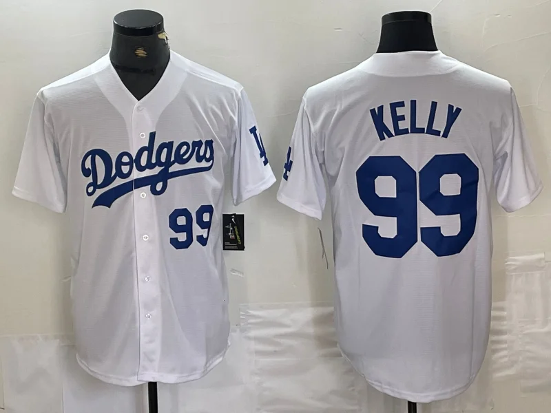 Los Angeles Dodgers #99 Joe Kelly Number White Stitched Cool Base Jersey Baseball Jersey-NBA Championship Jersey Sale -