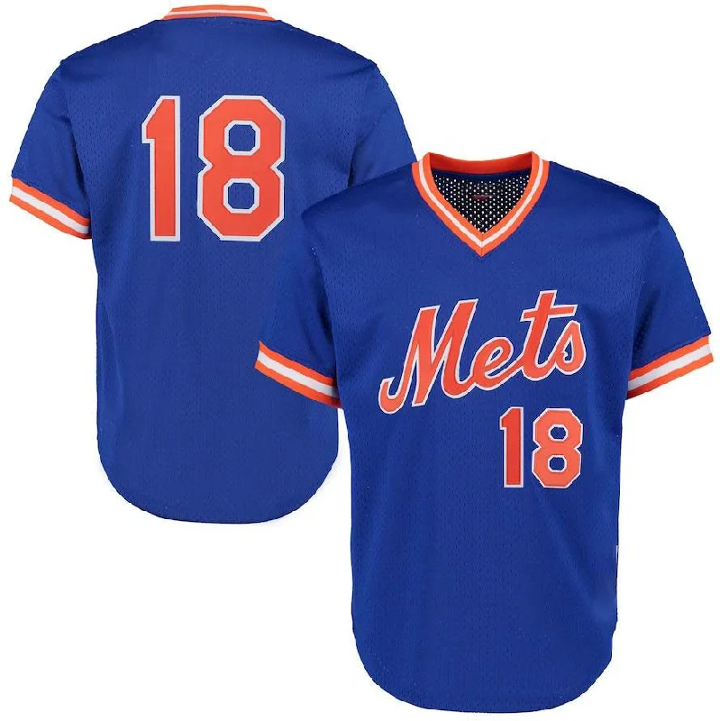 New York Mets #18 Darryl Strawberry Royal Alternate Replica Player Jersey Baseball Jerseys-NBA Game-Worn NBA Jersey -