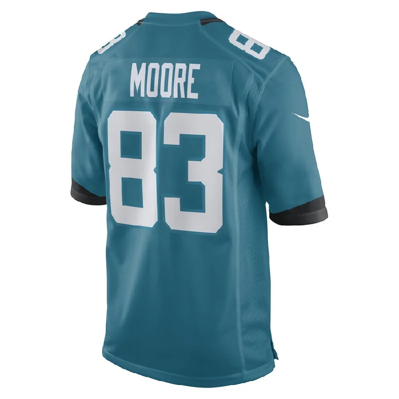 J.Jaguars #83 Jaylon Moore Teal Game Player Jersey Stitched American Football Jerseys-NFL Custom Jersey for Fans -