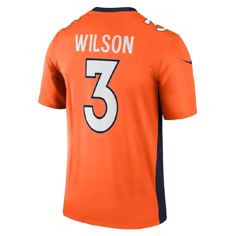 D.Broncos #3 Russell Wilson Orange Legend Jersey Stitched American Football Jerseys-NFL Custom Team Jersey for Sale -