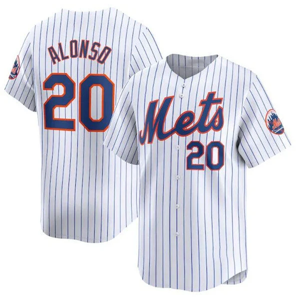 New York Mets #20 Pete Alonso White 2024 Home Limited Stitched Baseball Jersey-NBA Player Jersey Sale -