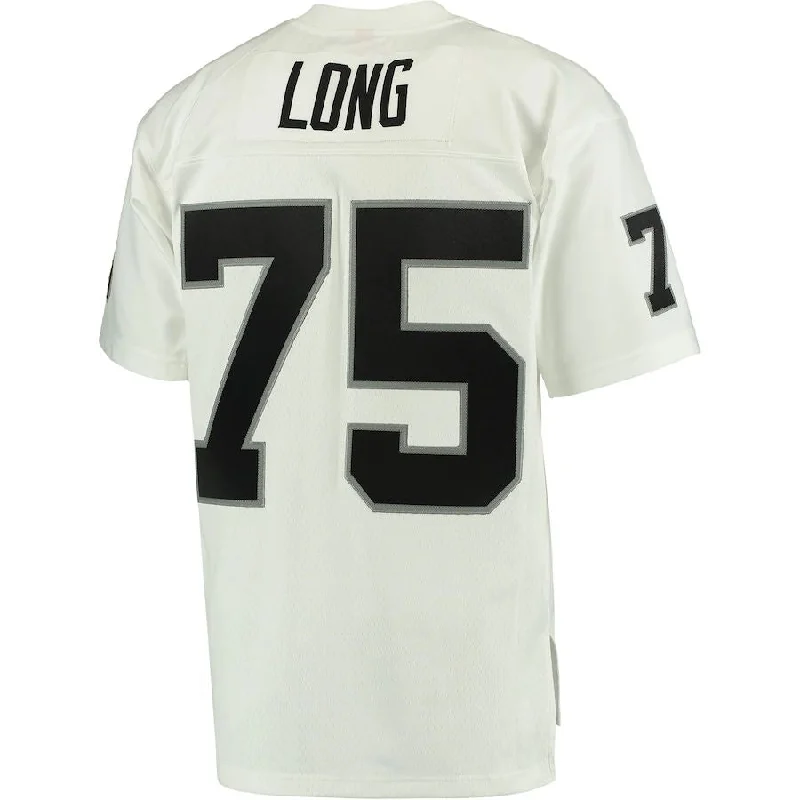 LV. Raiders #75 Howie Long Mitchell & Ness White Retired Player Legacy Replica Jersey Stitched American Football Jerseys-NFL Football Jersey with Team Logo -