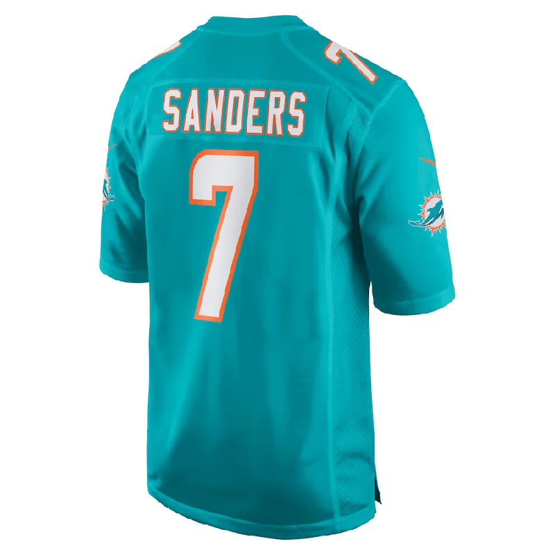 M.Dolphins #7 Jason Sanders Aqua Game Jersey Stitched American Football Jerseys-NFL Jersey with Custom Graphics -