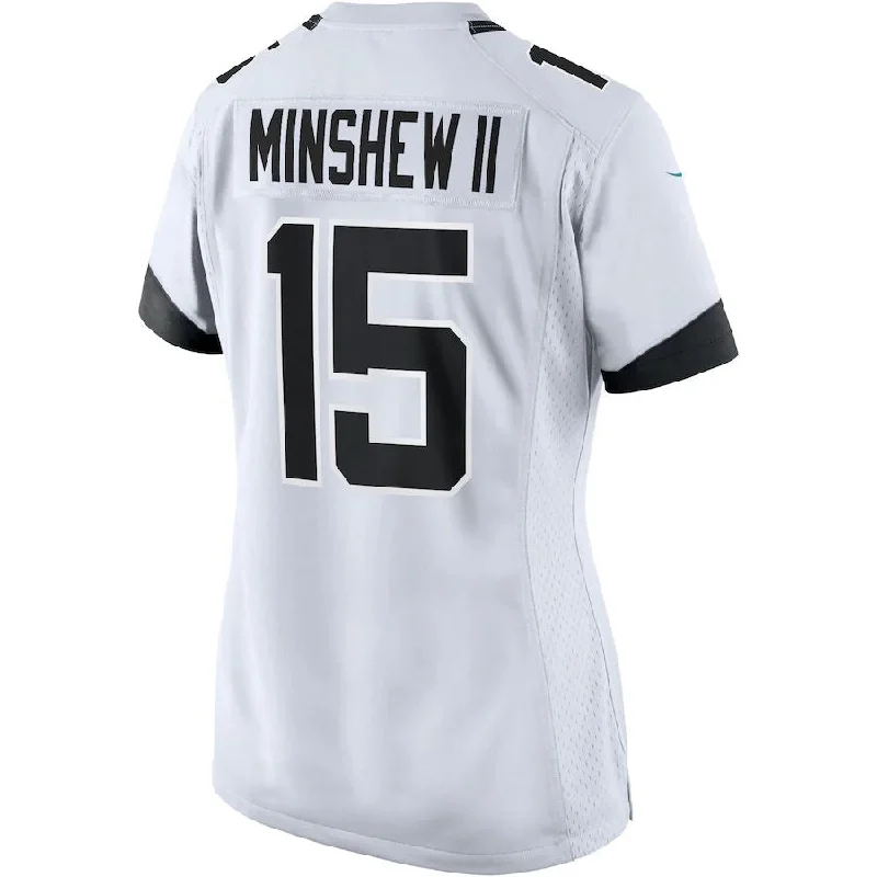 J.Jaguars #15 Gardner Minshew II White Game Jersey Stitched American Football Jerseys-NFL Replica Jerseys Online -