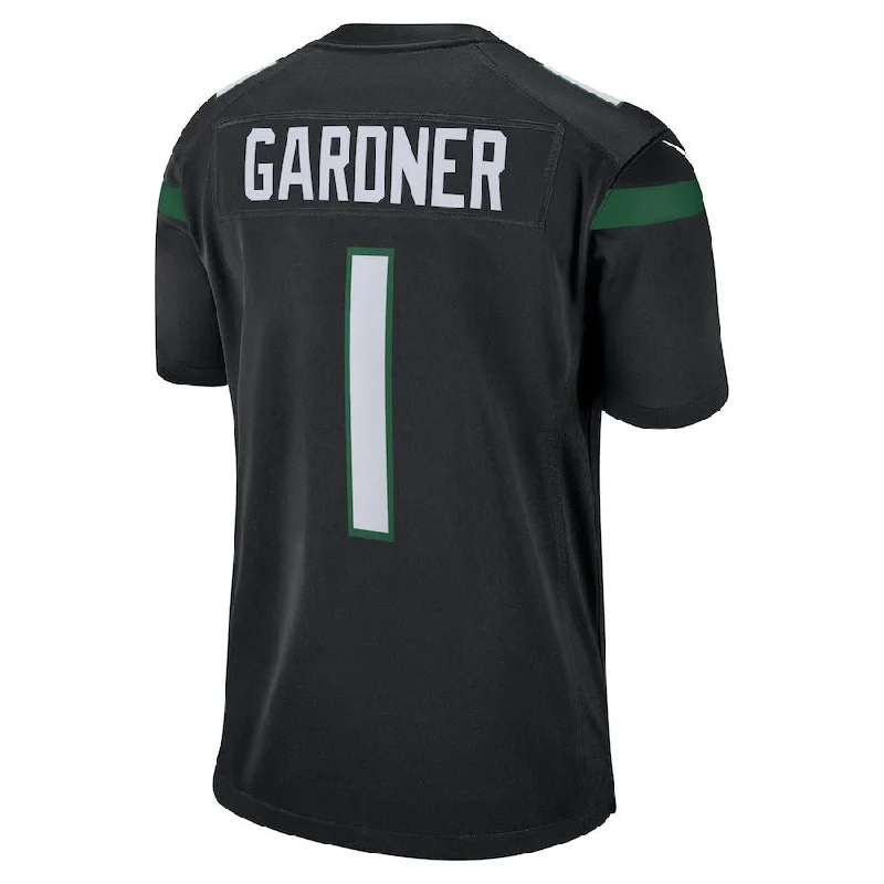 NY.Jets #1 Ahmad Sauce Gardner Black 2022 Draft First Round Pick Game Jersey Stitched American Football Jerseys-NFL Team Logo Jersey -