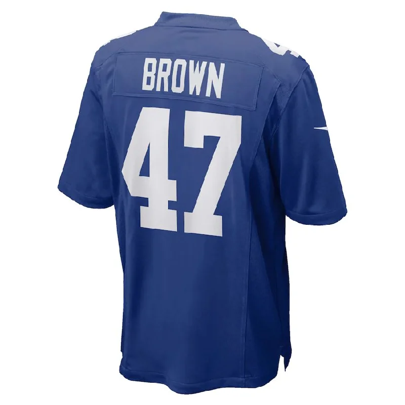 NY.Giants #47 Cam Brown Royal Game Jersey Stitched American Football Jerseys-NFL Team Jersey Collection -