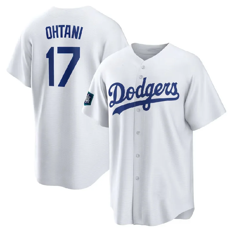 Los Angeles Dodgers #17 Shohei Ohtani 2024 World Tour Seoul Series Home Replica Player Jersey - White Stitches Baseball Jerseys-NBA Team Logo Jersey -