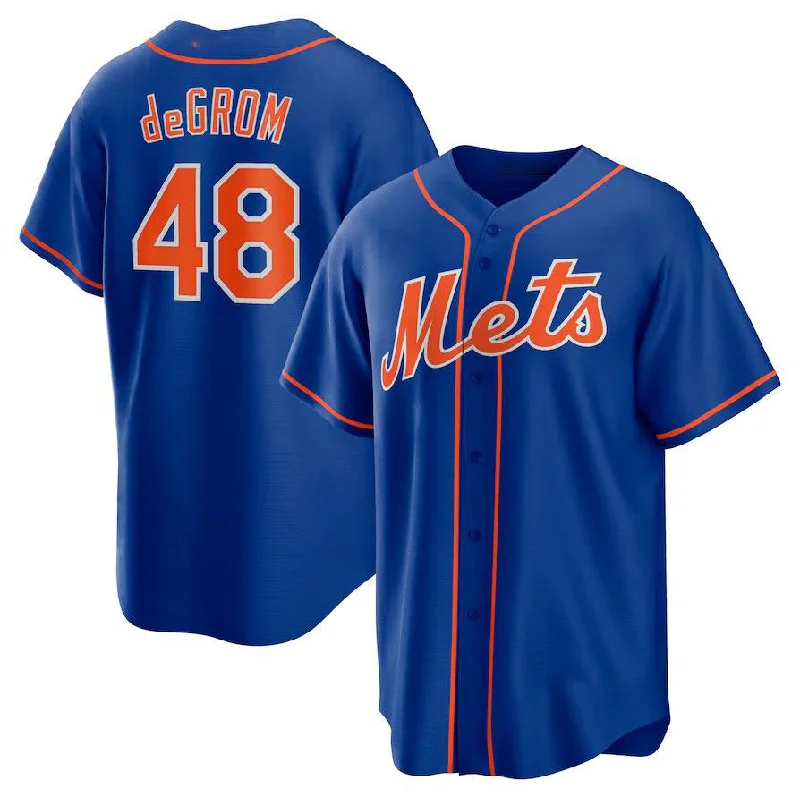 New York Mets #48 Jacob deGrom Royal Alternate Replica Player Name Jersey Baseball Jerseys-NBA Official Jersey Shop -