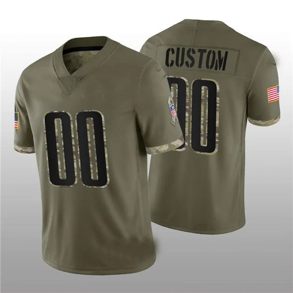 Custom P.Eagles Football Jerseys ACTIVE PLAYER 2022 Olive Salute To Service Limited Stitched Jersey-NBA Authentic NBA Jerseys -