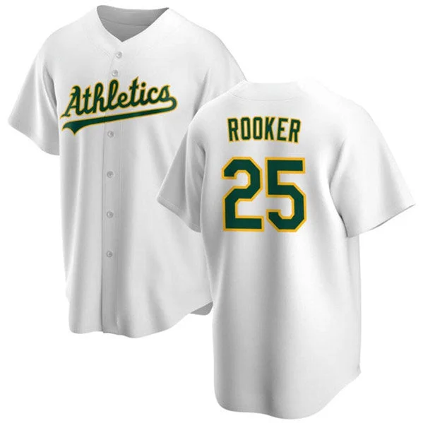 Oakland Athletics #25 Brent Rooker White Cool Base Stitched Baseball Jersey-NBA NBA Player Edition Jerseys -