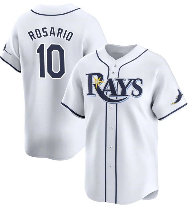 Tampa Bay Rays #10 Amed Rosario White Home Limited Stitched Baseball Jersey-NBA Vintage Basketball Jersey -