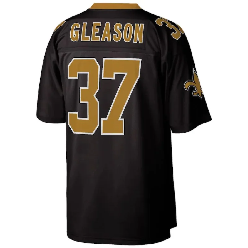 NO.Saints #37 Steve Gleason Mitchell & Ness Black Legacy Replica Jersey Stitched American Football Jerseys-NFL Authentic Player Jersey -