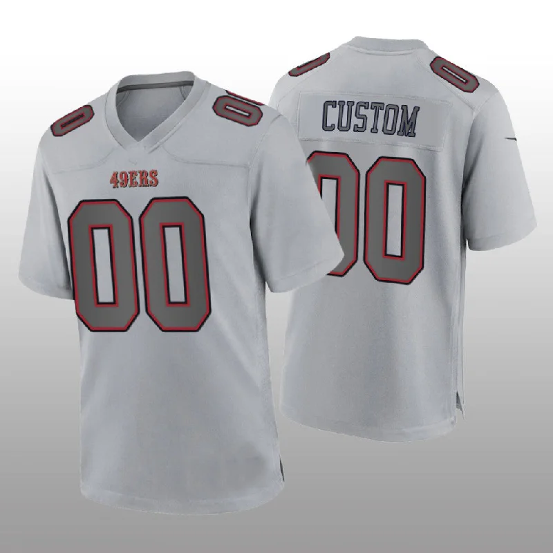 Custom SF.49ers Custom Gray Atmosphere Game Jersey Stitched American Football Jerseys-NBA Custom Basketball Jersey -