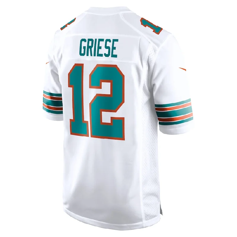 M.Dolphins #12 Bob Griese White Retired Player Jersey Stitched American Football Jerseys-NFL Football Jersey Sale -