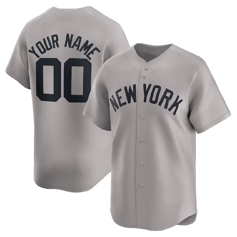 New York Yankees Away Limited Custom Jersey - Gray Stitches Baseball Jerseys-NBA Limited Edition NBA Jersey -