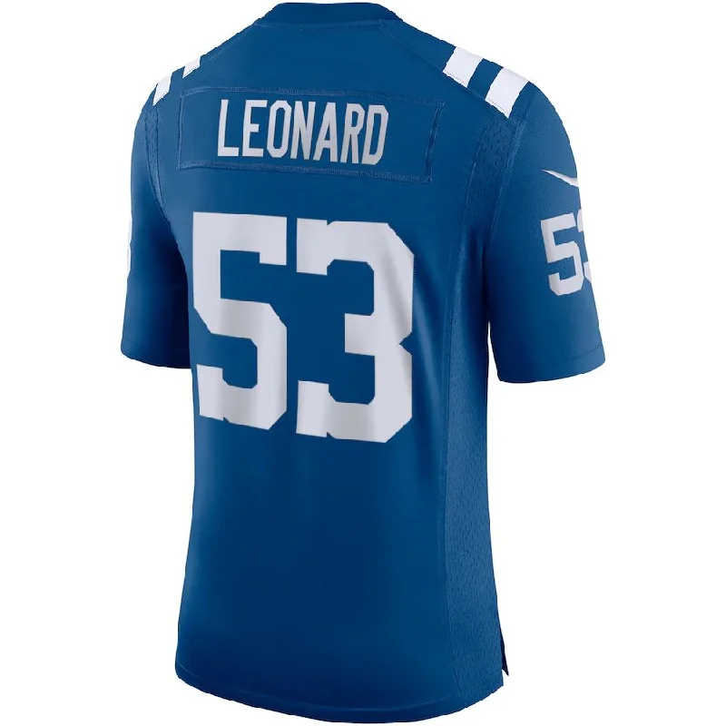 IN.Colts #53 Shaquille Leonard Royal Vapor Limited Jersey Stitched American Football Jerseys-NFL Football Jersey with Special Edition Features -