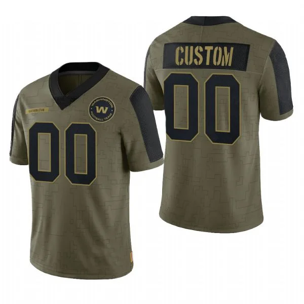 Custom W.Football Team Olive 2021 Salute To Service Limited Football Jerseys-NBA Player Fan Gear Jersey -