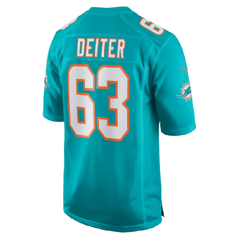 M.Dolphins #63 Michael Deiter Aqua Game Jersey Stitched American Football Jerseys-NFL Authentic Football Jersey Sale -