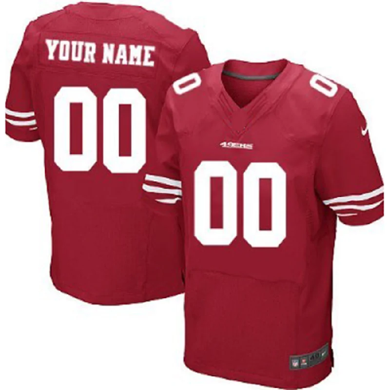 Custom SF.49ers Red Elite Jersey Stitched American Football Jerseys-NBA Game Jersey for Fans -