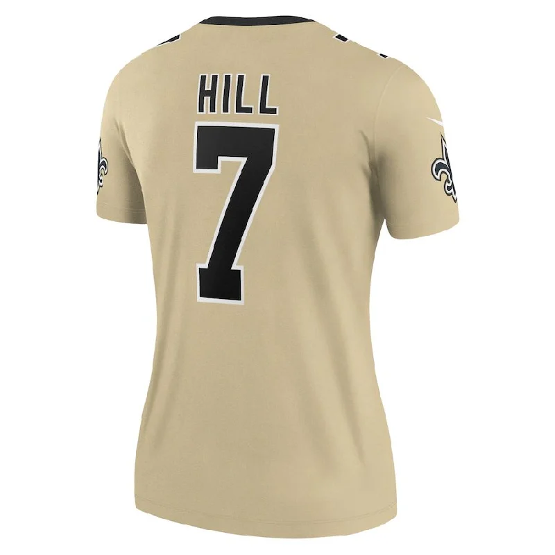 NO.Saints #7 Taysom Hill Gold Inverted Legend Jersey Stitched American Football Jerseys-NFL Limited Edition Jersey -