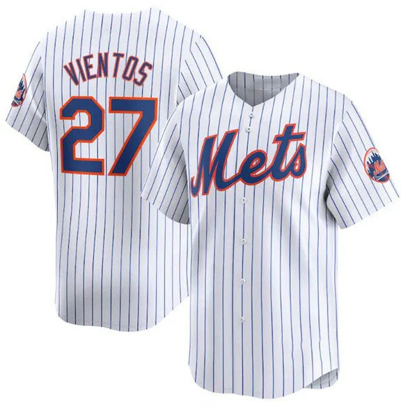 New York Mets #27 Mark Vientos White 2024 Home Limited Stitched Baseball Jersey-NBA Jersey for Women -