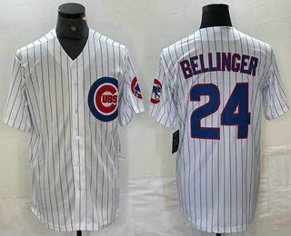 Chicago Cubs #24 Cody Bellinger White Stitched Cool Base Jersey Baseball Jersey-NBA Jersey with Player Number -