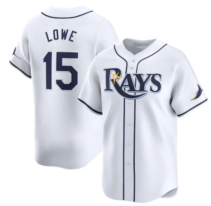 Tampa Bay Rays #15 Josh Lowe White Home Limited Stitched Baseball Jersey-NBA Jersey with Player Number -