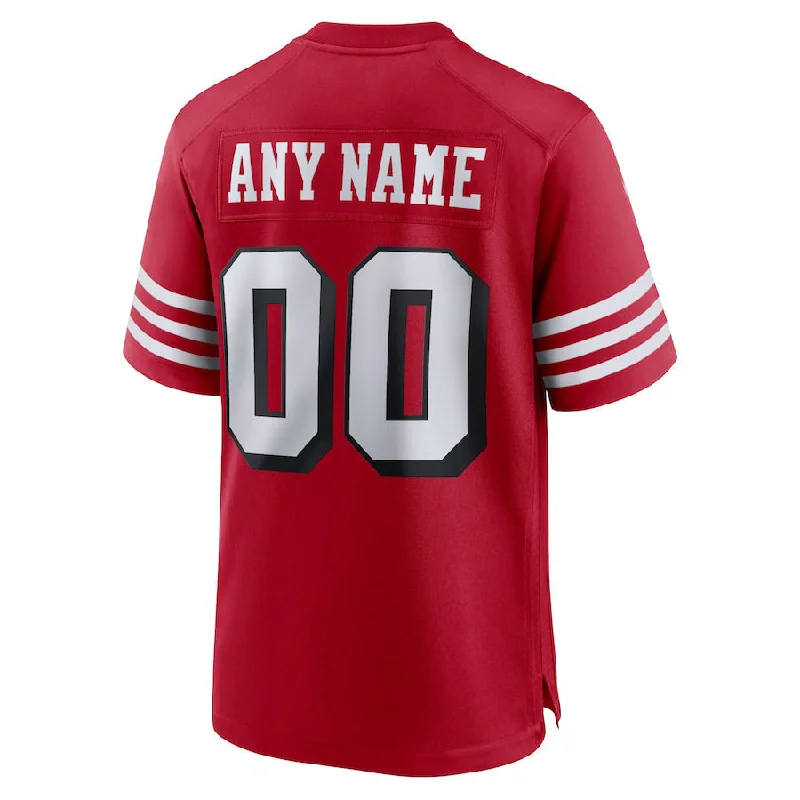 Custom SF.49ers New Red Black Stitched American Football Jerseys 2022-NBA Team Jersey for Fans -