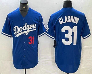 Los Angeles Dodgers #31 Tyler Glasnow Number Blue Stitched Cool Base Jersey Baseball Jersey-NBA Classic NBA Jersey -