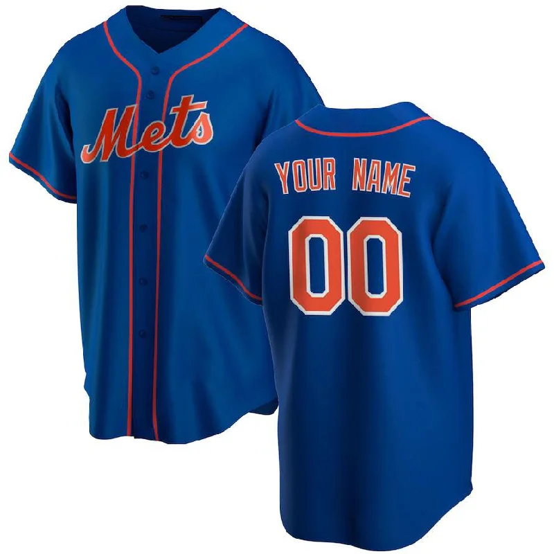 New York Mets Royal Alternate Replica Custom Jersey Baseball Jerseys-NBA Custom Jersey for NBA Fans -