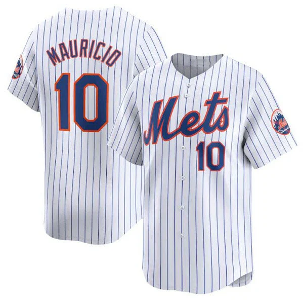 New York Mets #10 Ronny Mauricio White 2024 Home Limited Stitched Baseball Jersey-NBA Championship Jersey Sale -