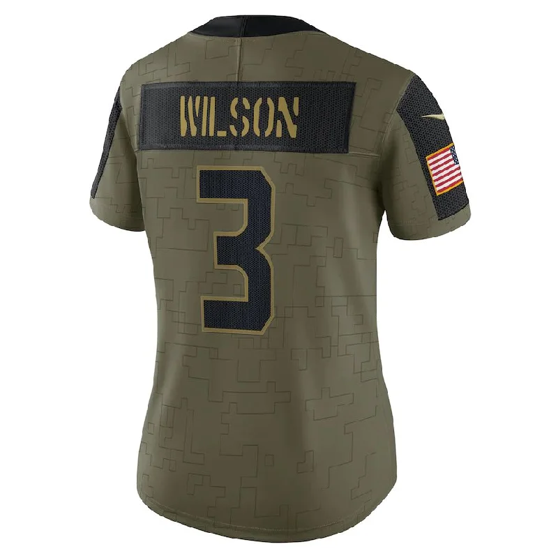 S.Seahawks #3 Russell Wilson Olive 2021 Salute To Service Limited Player Jersey Stitched American Football Jerseys-NFL Custom Jersey Online -