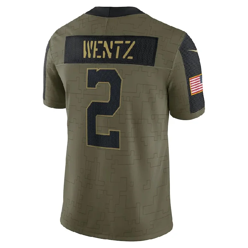 IN.Colts #2 Carson Wentz Olive 2021 Salute To Service Limited Player Jersey Stitched American Football Jerseys-NFL Custom Jersey with Numbers -