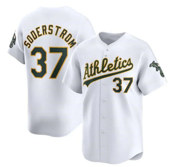 Oakland Athletics #37 Tyler Soderstrom White Home Limited Stitched Baseball Jersey-NBA Men’s NBA Jersey -