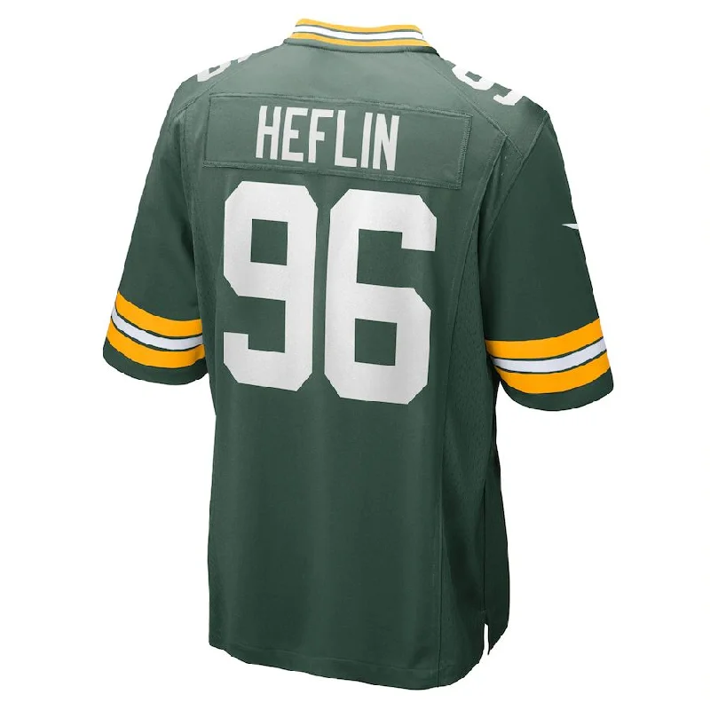 GB.Packers #96 Jack Heflin Green Game Player Jersey Stitched American Football Jerseys-NFL Game Jersey for Fans -