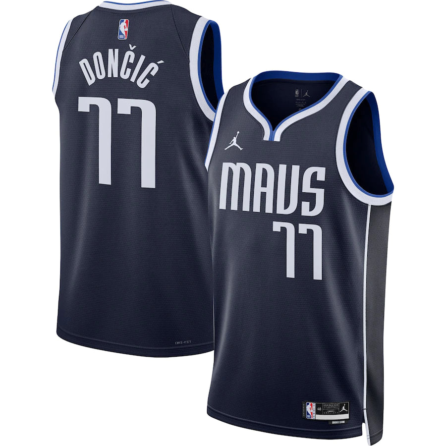 DALLAS MAVERICKS LUKA DONCIC JORDAN BRAND NAVY 2022/23 STATEMENT EDITION SWINGMAN JERSEY-NBA NBA Jerseys Free Shipping -