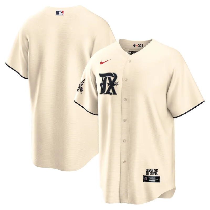 TEXAS RANGERS NIKE CREAM 2023 CITY CONNECT REPLICA JERSEY-NBA Official Team Jersey -