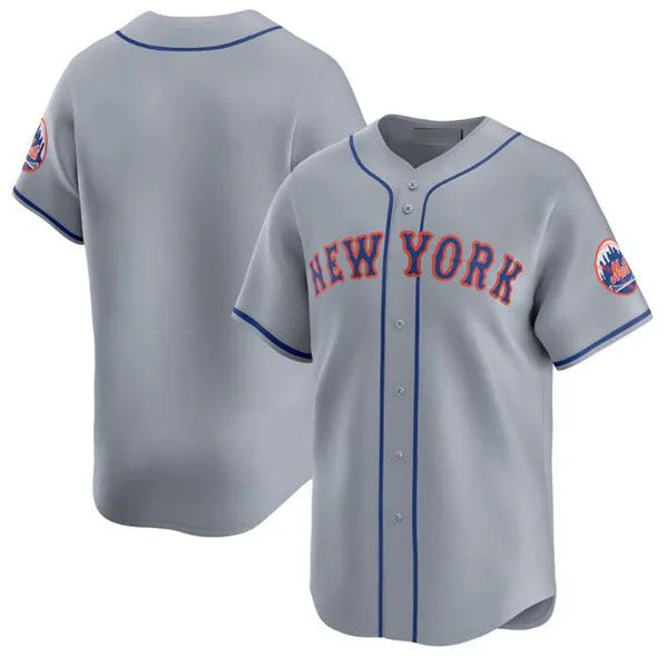 New York Mets Blank 2024 Gray Away Limited Stitched Baseball Jersey-NBA Custom Basketball Jerseys for Sale -