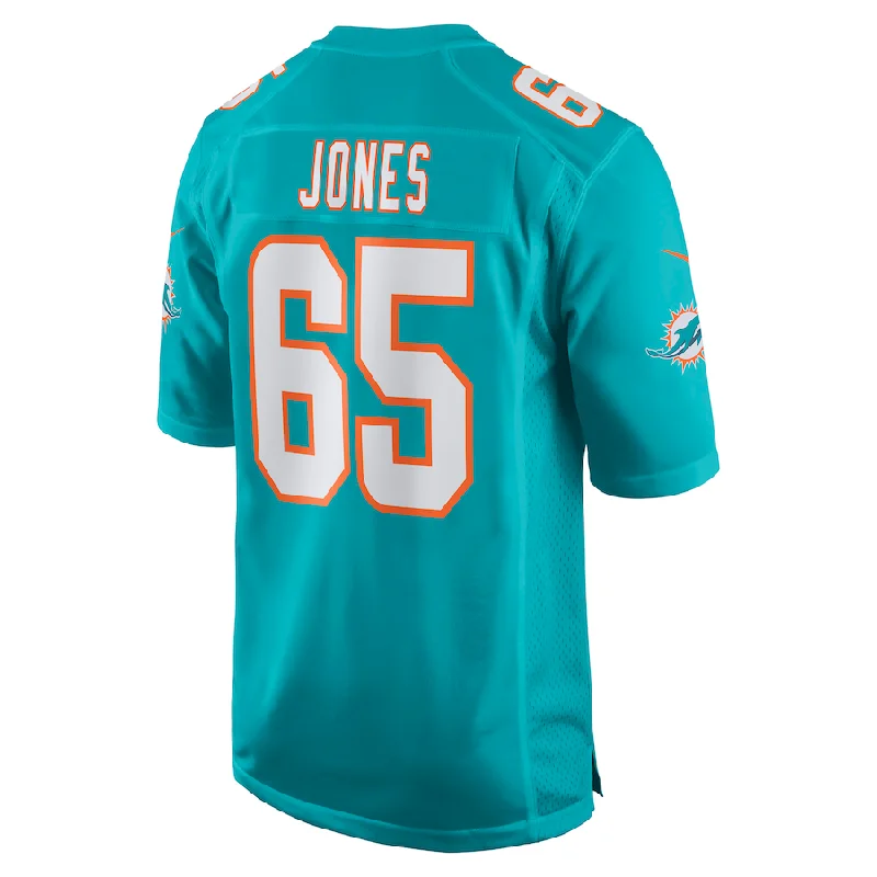 M.Dolphins #65 Robert Jones Aqua Game Jersey Stitched American Football Jerseys-NFL Custom Jersey Online -