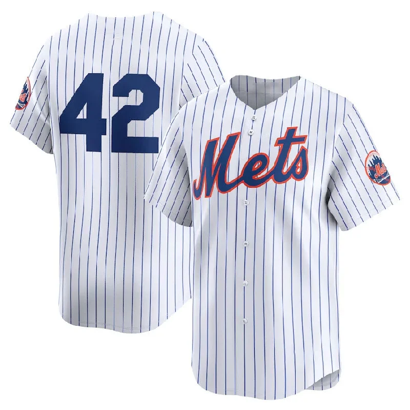 New York Mets 2024 #42 Jackie Robinson Day Home Limited Jersey – White Stitches Baseball Jerseys-NBA Exclusive NBA Jersey -