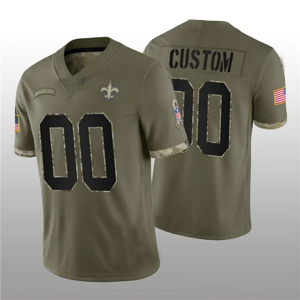 Custom NO.Saints ACTIVE PLAYER  2022 Olive Salute To Service Limited Stitched Jersey Football Jerseys-NBA Basketball Jersey for Game Day -