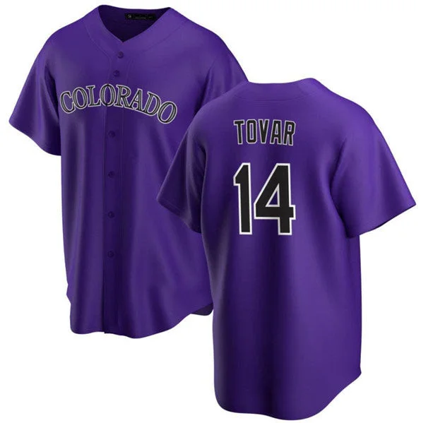 Colorado Rockies #14 Ezequiel Tovar Purple Cool Base Stitched Baseball Jersey-NBA Jerseys with Player Number -