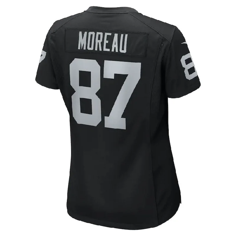 LV. Raiders #87 Foster Moreau Black Game Jersey Stitched American Football Jerseys-NFL Custom Team Jersey -