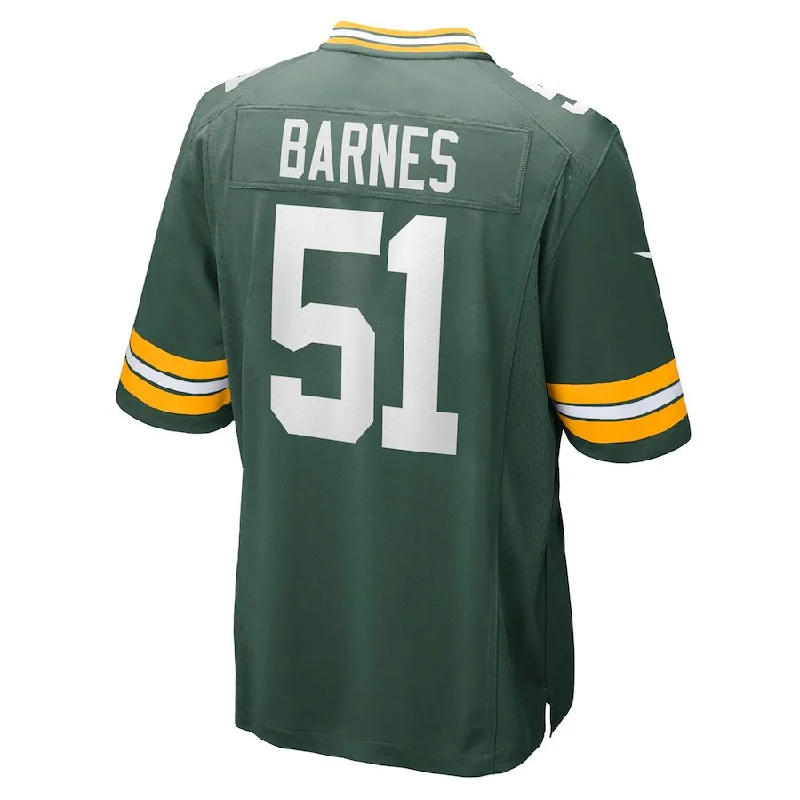 GB.Packers #51 Krys Barnes Green Game Player Jersey Stitched American Football Jerseys-NFL Authentic Player Jersey -