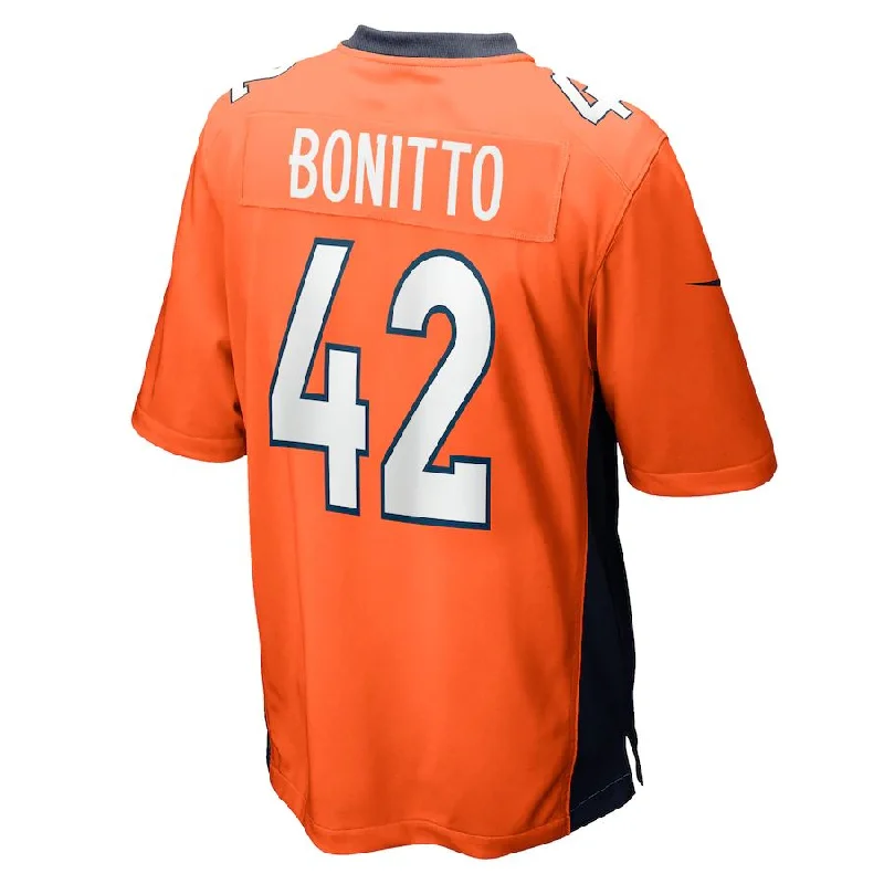 D.Broncos #42 Nik Bonitto Orange Game Player Jersey Stitched American Football Jerseys-NFL Retro Game Jersey -