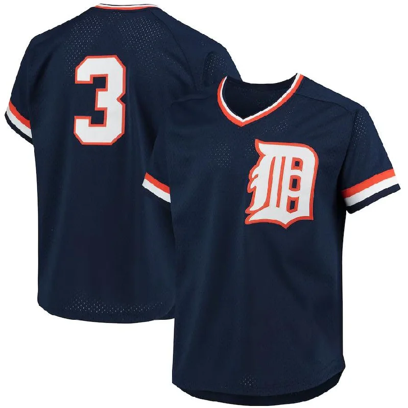 Detroit Tigers #3 Alan Trammell Navy Mitchell & Ness 1984 Authentic Cooperstown Collection Mesh Batting Practice Jersey Baseball Jerseys-NBA NBA Championship Jersey -