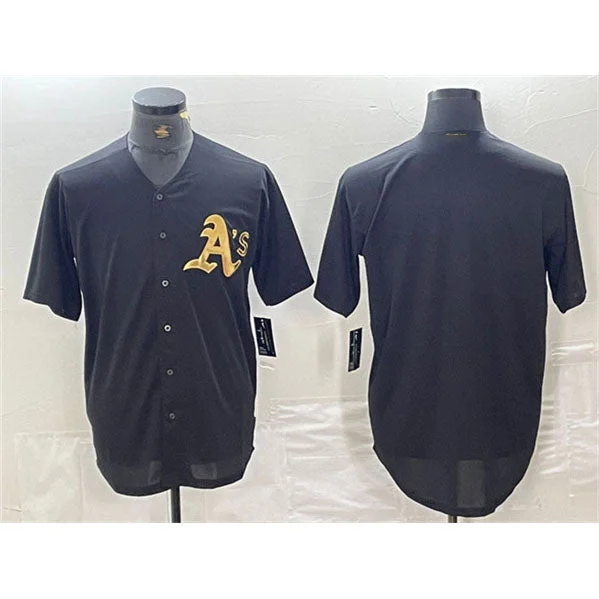 Oakland Athletics Blank Black Gold Cool Base Stitched Baseball Jersey-NBA Player Number Jersey -