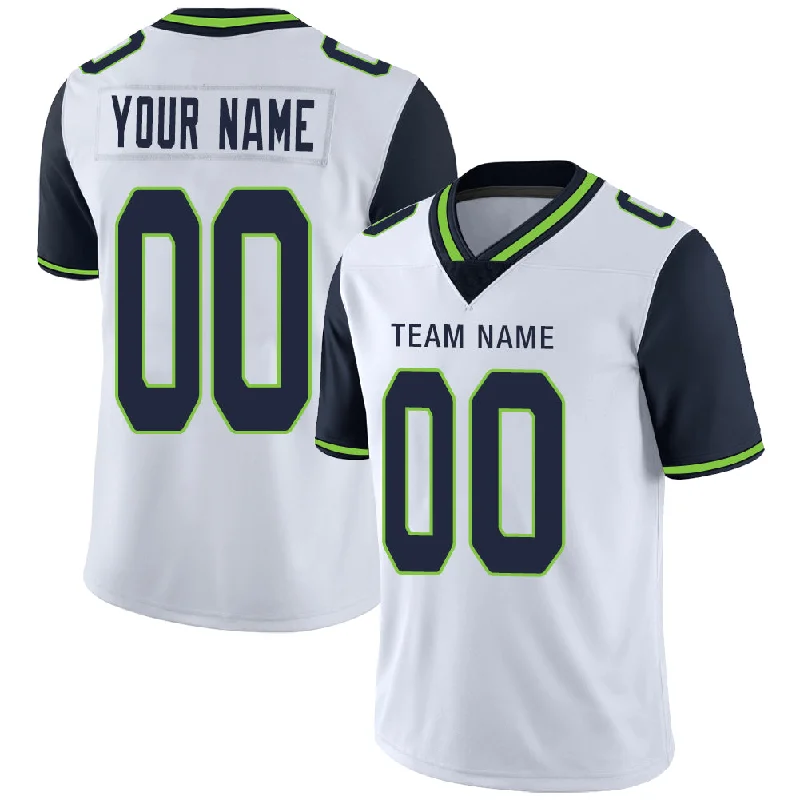 Custom S.Seahawks Stitched American Football Jerseys Personalize Birthday Gifts White Jersey-NBA Jersey with Player Number -