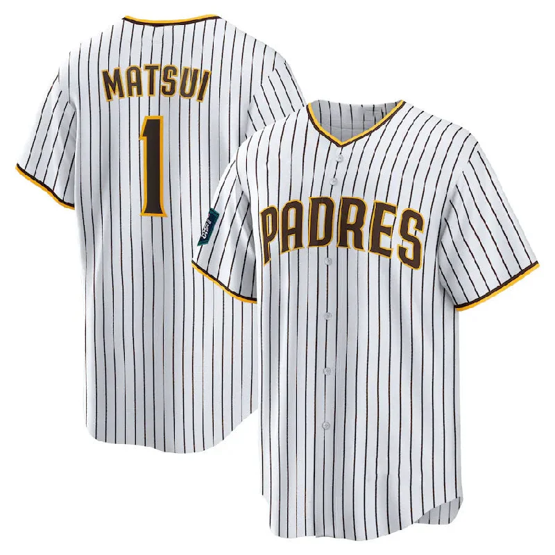 San Diego Padres #1 Yuki Matsui 2024 World Tour Seoul Series Home Replica Player Jersey - White Baseball Jerseys-NBA Authentic Jersey -