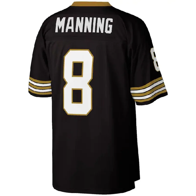 NO.Saints #8 Archie Manning Mitchell & Ness Black Legacy Replica Jersey Stitched American Football Jersey-NFL Jersey Collection Sale -